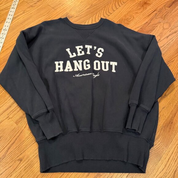 AMERICAN EAGLE Tops - AMERICAN EAGLE AE LETS HANGOUT CREWNECK SWEATSHIRT BLUE XS WOMENS